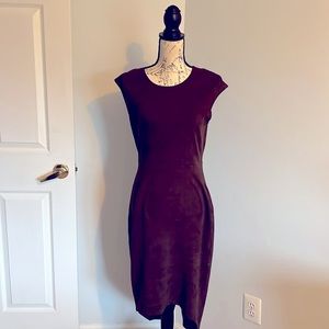 This stunning faux suede Brown high/low dress worn once